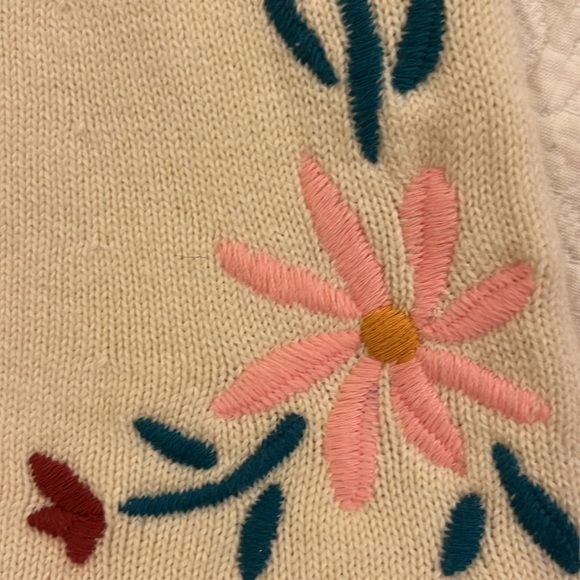 Size 10 Hanna Andersson embroidered dress, cream color. Soft - Picture 2 of 4